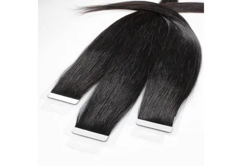 hair2heart Echthaar-Extension Tape Extensions glatt #4/0 Dunkelbraun 60cm
