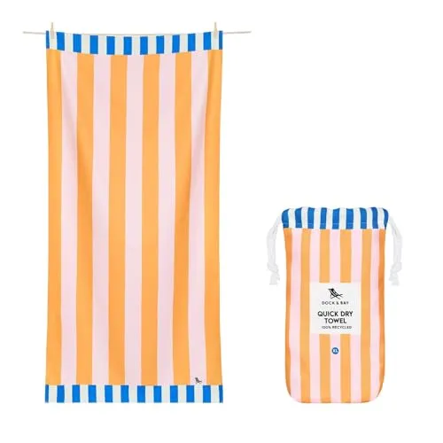 Dock & Bay Strandhandtuch - Extra großes, schnell trocknendes Mikrofaserhandtuch - Ideal für den Strand: Dieses kompakte, leicht transportierbare Handtuch aus 100% recyceltem Material trocknet 3x schneller als Baumwolle und hält Sand fern. Inklusive praktischem Beutel.