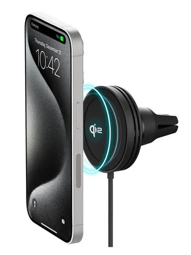 iOttie Velox MagSafe Qi2 Wireless Air Vent Mount - Handys Anderes Zubehoer, speziell für Qi2-fähige Geräte wie MagSafe iPhones entwickelt, bietet kabelloses Laden während der Fahrt.