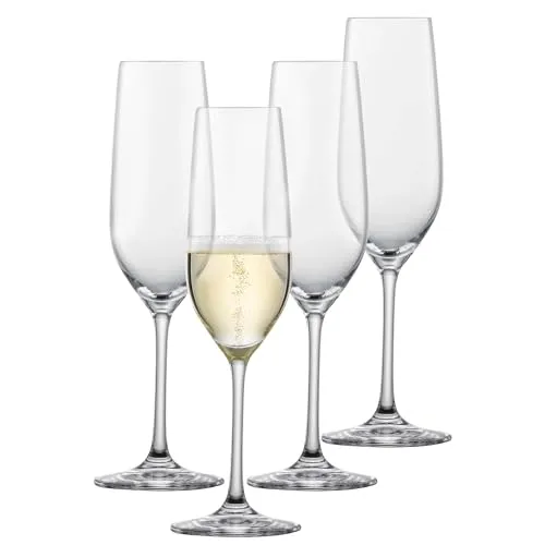 SCHOTT ZWIESEL Sektglas Forté 4er-Set - Hochwertige Sektkelche aus spülmaschinenfestem Tritan-Kristall, ideal für die Entfaltung von Aromen. Made in Germany – perfekt für jeden Anlass!