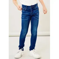 NAME IT Jungen Nkmtheo Xslim Jeans 1507-Cl Noos Hose, Dark Blue Denim - Jungen-Jeanshosen mit verstellbarem Taillenbund und extra slim fit für optimalen Sitz und Bewegungsfreiheit.