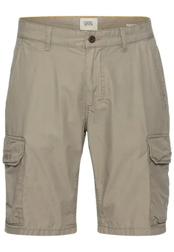 camel active Herren Cargo Shorts Regular Fit Khaki - Wanderhosen aus 100% Baumwolle mit praktischen Cargotaschen und stylischer Logostickerei, ideal für Outdoor-Aktivitäten und Freizeit.