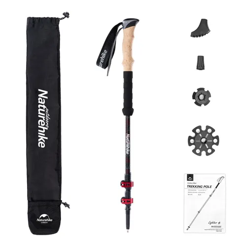 Naturehike 1/2 Stk.Wanderstöcke Kohlefaser Teleskop Trekkingstöcke 62-135cm
