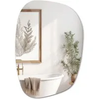 Tulup Wandspiegel 49x34 cm – Organischer Design Spiegel ohne Rahmen - Eleganter Tulup Wandspiegel mit organischer, wellenförmiger Form. Ideal für jeden Raum, bietet eine klare Spiegelung ohne Verzerrungen. Hochwertiges Floatglas und einfache Montage für stilvolle Akzente.