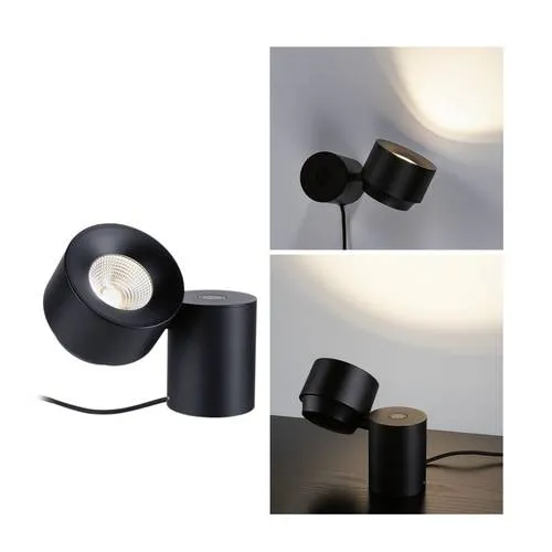 Paulmann Pane I 79776 - LED-Tischlampe 3W Schwarz, flexible 2-in-1 Funktion als Tisch- und Wandleuchte mit dimmbarer Lichtsteuerung