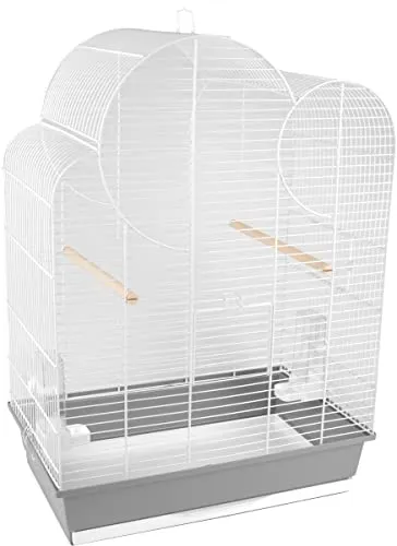 Flamingo Vogelkäfig Wammer 1 Weiß/Grau – 54x34x75 cm von Flamingo