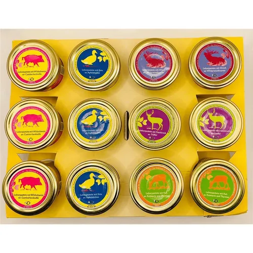 Mix Tray Hubertuswild (neues Logo) Leberpastete alle Sorten von Hubertuswild