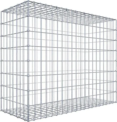 Gabione 100 cm x 80 cm x 40 cm - Robuste Gartenlösung mit C-Ring - Gestalte deinen Außenbereich mit dieser stabilen Gabione aus verzinktem Draht. Ideal als Gartenmauer oder Sichtschutz – langlebig und einfach zu montieren. Maße: 100x80x40 cm, Maschenweite: 5x10 cm.