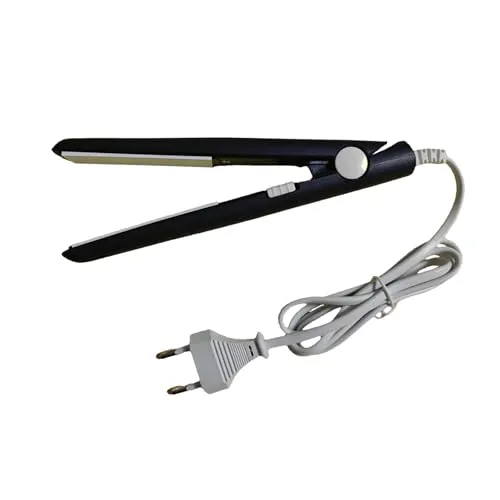 schwarz 2-in-1 Mini Haarglätter,Curling Stange gerade Board Curler Richtmaschine,Keramik-Heizplatte,tragbare Keramik flache Lockenstab Haar Lockenwickler