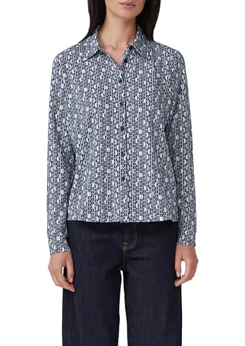 s.Oliver Kurzarmhemd T-Shirt - Stylisches Hemd aus elastischem Jersey mit trendigem All-over-Print, perfekt für lässige Anlässe.