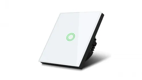 Touch Wechselschalter MCE710W - Eleganter Wandschalter aus gehärtetem Glas, ideal für moderne Wohnräume, mit Touch-Funktion für einfachen Bedienkomfort.