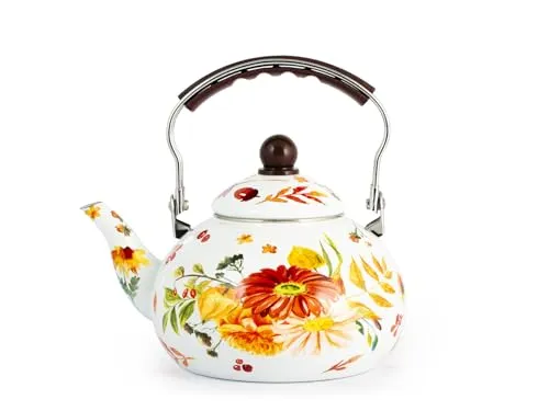 H&H Bollitore Fall Blossom In Smalto Decorato Lt 2,5 von H&H