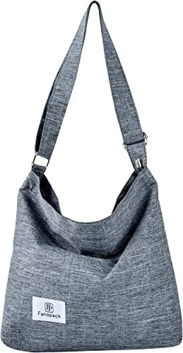 Fanspack Canvas Tasche,Canvas Umhängetasche Damen Shopper Damen Schultertasche Handtasche Damen Canvas Shopper Hobo Tasche für Schule Reisen