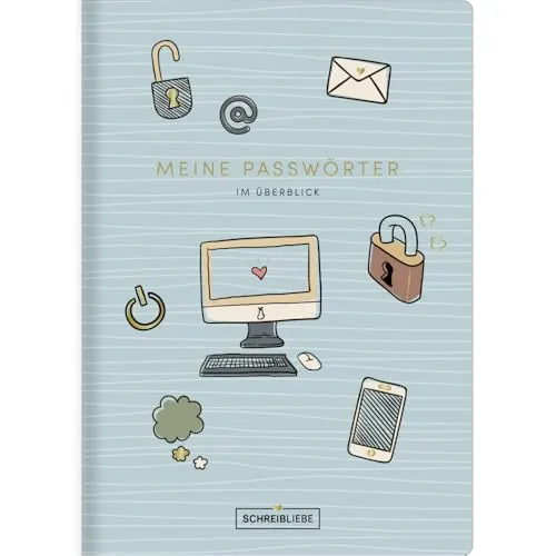 Meine Passwörter: Dein Alltagshelfer, Eintragbuch zum Ausfüllen, für Passwörter 72 Seiten , 14,8 x 21 cm SchreibLiebe