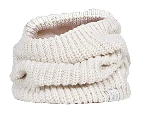 HEAT HOLDERS - Damen Winter Warm Fleece Bunt Strick Groß Nacken Halswärmer (One Size, Cream (Chunky))