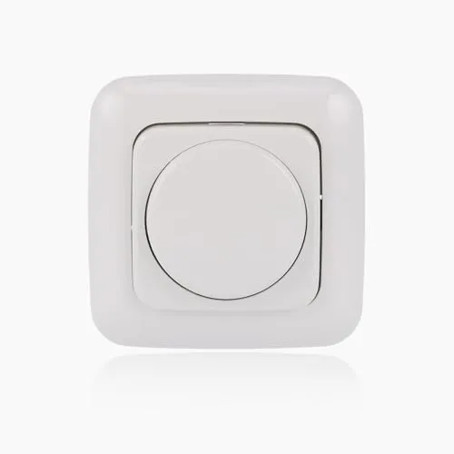 Busch-Jaeger 6523 U-102 Drehdimmer Komplettset (Alpinweiß) • LED Dimmer mit Zentralscheibe, Dreh-/Druckknopf und Reflex SI Abdeckrahmen • LED Dimmschalter • Lichtschalter • 2CKA006512A0348