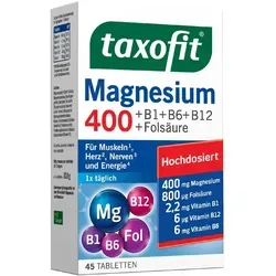 Taxofit Magnesium 400+B1+B6+B12+Folsäure Tabletten