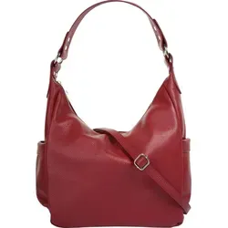 Samantha Look Shopper Damen 021214 rot - Elegante Handtasche aus 100% Rindleder mit modernem Tragehenkel und viel Stauraum. Ideal für A4-Unterlagen, mit praktischen Fächern für Smartphone und Münzen. Perfekt für stilvolle Auftritte!