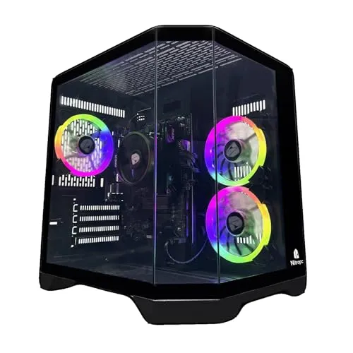 NitroPC - PC Gaming Advanced Bronze Plus (AMD Ryzen 5 5655G 6/12 4.4GHz, RX Vega 7, RAM 16GB, M.2 1TB, Windows 11, RGB-Beleuchtung, WiFi) Desktop-PC, Gaming-PC (Schwarz)