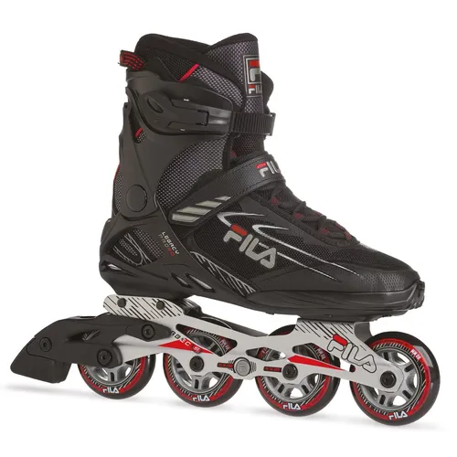 FILA Inline Skates Legacy Pro 80 - Schwarz/Rot, Größe 43 - Inliner für Herren, leicht und unterstützend für entspanntes Skaten. Mit hochwertiger Aluminium-Schiene und FILA AIR FLOW für besten Komfort.