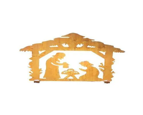 Gaspo Fichtenholz Weihnachtskrippe 114 x 100 cm - Krippenstall aus Fichtenholz, ideal für die Weihnachtszeit, handgefertigt in Österreich und wiederverwendbar für viele Jahre Freude.