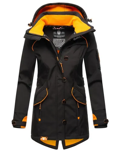 Marikoo Softshelljacke mit Kapuze – Outdoorjacke wind- und wasserabweisend Softshelljacke mit Fleecefutter und abnehmbarer Kapuze