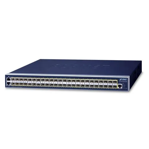 Planet GS-6320-46S2C4XR Switch - L3 managed Netzwerk-Switch mit 46 x Gigabit SFP und 4 x 10 Gigabit SFP+ Uplinks, ideal für hohe Netzwerkgeschwindigkeiten und Rackmontage.