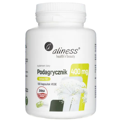 Aliness Gicht-Extrakt 10:1 400mg - 100 Kapseln - Vitamine & Mineralien, unterstützt das allgemeine Wohlbefinden mit hochkonzentriertem Gicht-Extrakt für optimale Gesundheit.