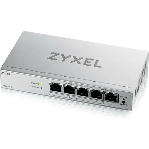 Zyxel GS1200-5HPV3 5-Port Gigabit PoE+ Switch von Zyxel