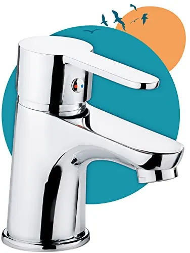 Calmwaters Wasserhahn Bad - Elegante Waschtischarmatur mit Zugstange - Waschtischarmatur für Waschbecken, langlebig und pflegeleicht mit hochwertigem Messingkern und leichter Keramikkartusche für optimale Wasserregelung.