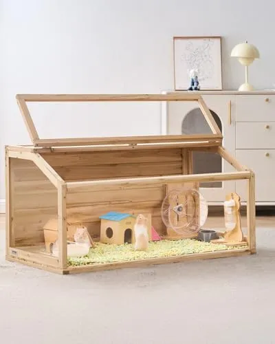 VEVOR Hamsterkäfig aus Holz mit 270°-Sicht