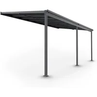 Juskys Terrassendach Borneo 5,5 x 3 m - Aluminium mit Doppelstegplatten, stabil und modern für optimalen Sonnenschutz auf Ihrer Terrasse