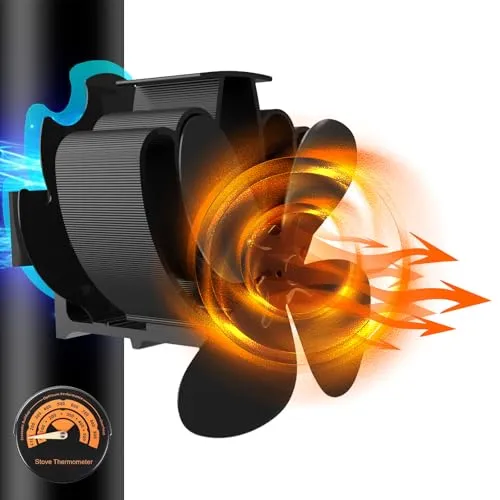 Magnetischer Kaminventilator mit 4 Flügeln