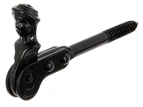 Alberts 307103 Fensterladen-Feststeller Schäferkopf | zum Einschrauben oder zum Einmauern | schwarzer Tauchlack | 126,5 mm