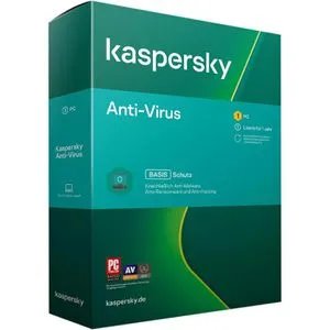 Kaspersky Antivirensoftware Antivirus 2024, Vollversion, PKC, 1 PC, Jahreslizenz, deutsch