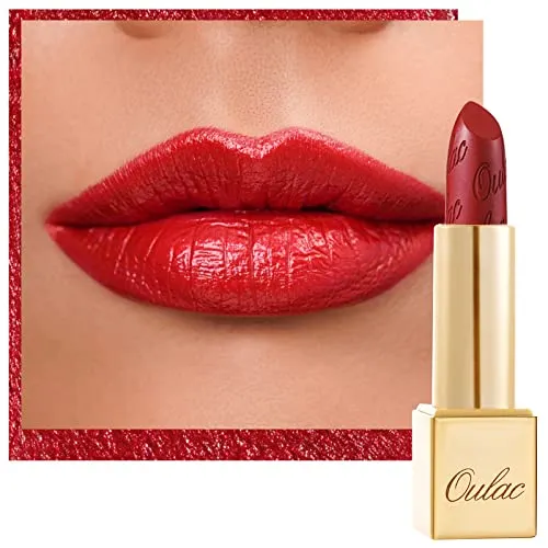 OULAC Lippenstift Metallic Glanz Finish, Cherry Bomb