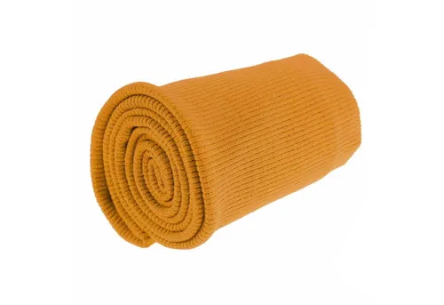 maDDma Stoff 16x80cm Strickbündchen elastisch gerippt, goldbraun