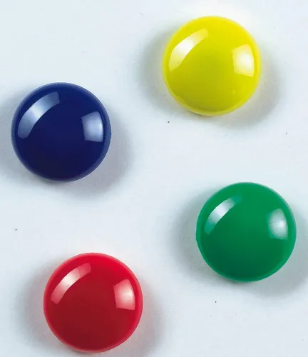 Zeller Magnete Ø 2,0 x 0,9 je 3x rot, blau, gelb, grün 70026