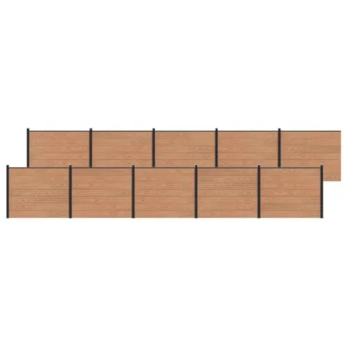 vidaXL Zaunelement 10-teilig WPC und Aluminium Braun - Robustes WPC-Z-Paneel für deinen Garten: Langlebig und wetterbeständig, bietet es Privatsphäre und Sicherheit. Mit flexibler Installation für individuelle Gestaltungsmöglichkeiten.
