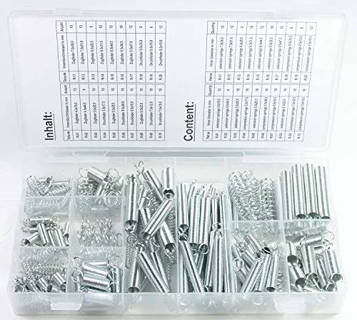 Craft-Equip 200 tlg. Zug- und Druckfedern Set Federn Sortiment Druckfeder Zugfeder