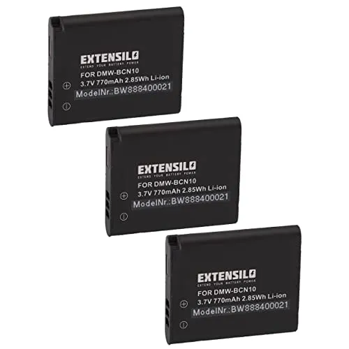 EXTENSILO 3X Akku Ersatz für Leica BP-DC14, BP-DC14E für Kamera (770mAh, 3,7V, Li-Ion)