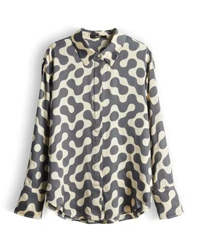 someday Damen Langarmbluse - ZEVENTY Satinbluse Buttercream, Größe 40 - Elegante someday Satinbluse in Buttercream mit modernem Allover-Print. Ideal für Büro und Freizeit, bietet sie hohen Tragekomfort und vielseitige Kombinationsmöglichkeiten.