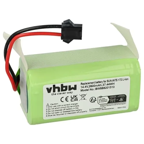 vhbw 1x Akku kompatibel mit Eufy RoboVac 15T, 30C Max, 25C, 30, 25C Max, 12, 15C, 30 C, 15C Max Saugroboter (2600 mAh, 14,8 V, Li-Ion)