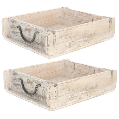 Produktbild Novaliv Vintage Holzkiste 2x 30 x 25 x 8 cm