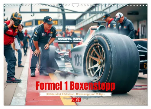 Formel 1 Boxenstopp (Wandkalender 2026 DIN A3 quer), CALVENDO Monatskalender