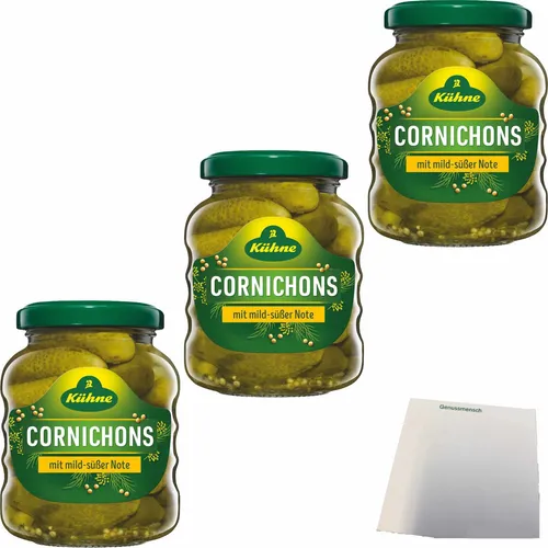 Kühne Cornichons süß 3er Pack 3x212ml Glas usy Block