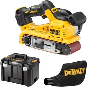 DeWALT Akku-Bandschleifer DCW220NT 18V - Schleifmaschine für kabellosen Einsatz, leistungsstark und ideal für präzise Schleifarbeiten ohne Kabelsalat.
