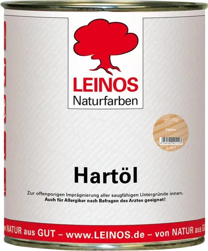 Leinos Hartöl 240 farblos - 0,75 l Dose - Öle & Schmierstoffe, vielseitiges Naturharzöl für Holzoberflächen mit tiefem Eindringen und seidenmatter Oberfläche, ideal für Möbel und Fußböden.