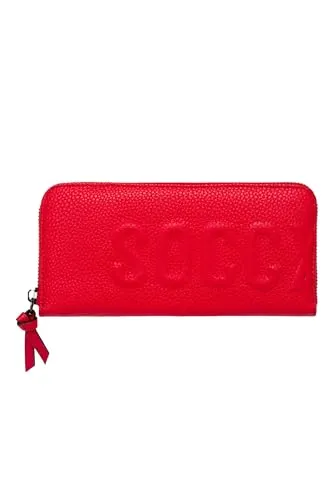 SOCCX Damen Geldbörse mit Logo-Prägung in Clear Red von SOCCX