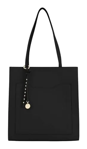 Seidenfelt Senja Schultertasche 32 cm schwarz - Elegante Handtasche in Schwarz, ideal für jeden Anlass und mit hochwertigem Material für Langlebigkeit und Stil.